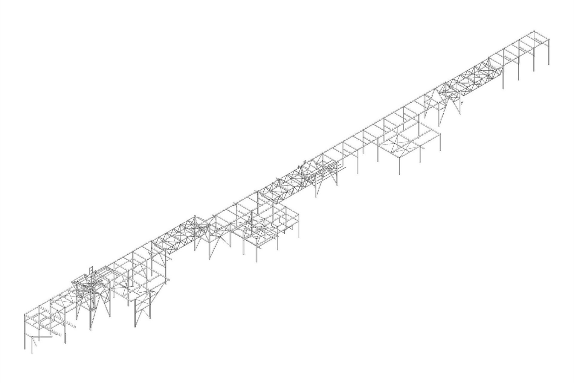 Industrial pipe bridges for industrial pipelines - isometry